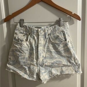 Zara Denim Pattern Shorts